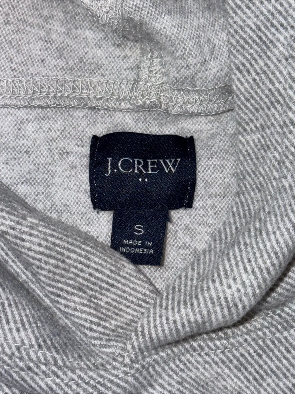 J. Crew Mens Small Knit Hooded Sweater Pullover Herringbone Gray